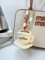 Porte-clés en peluche mini tasse de café personnalisée, adorable jouet en peluche en forme de latte pour enfants, cadeau