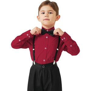 Chemise d'uniforme pour enfants, manches longues, boutonnée, coupe classique, de la taille bébé à la taille enfant - Product Image 1