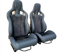 Siège de course universel noir en cuir de haute qualité pour simulateur de conduite automobile, réglable, avec support coulissant