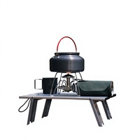 Table de camping pliable en aluminium portable, ultra légère, pour pique-nique en plein air, randonnée, plage, pause thé