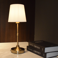 Lampe de bureau en tissu rechargeable, lampe de table tactile, ampoule E12 remplaçable, 2700K, pour restaurant, hôtel, chambre, éclairage décoratif de chevet