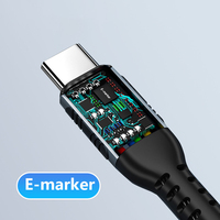 Cable de Carga Rápida E-marker 5a Pd100w USB 2.0 Tipo C QC 3.0 20V, Cable de Carga Tipo C Pd USB C Macho a Macho de 3 pies/10 pies