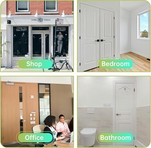 Сатиновые латунные дверные ручки-кнобы для межкомнатных дверей, ручки из нержавеющей стали с замком, современные ручки оптом, дверные петли, ручки-замки - Product Image 5