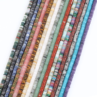 2*6mm 160Pcs perles de pierre naturelle Howlite Amazonite Oeil de tigre perles rondes plates pour la fabrication de bijoux DIY Collier Bracelet