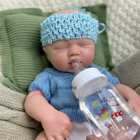URCHOICE Poupées en silicone pour bébés garçons de 12 pouces Poupées complètes flexibles réalistes à bouche ouverte pour collectionneurs