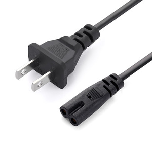 YHYadapter 5 pies EE. UU. 2 pines Cable de alimentación plano de 18AWG NEMA 1-15P a IEC320 C7 EE. UU. Enchufe Cable de alimentación EE. UU. 2 enchufe Cable de alimentación - Product Image 1