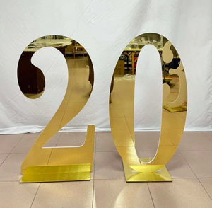 Numéros géants en acrylique miroir or personnalisés pour fête de mariage événement anniversaire grand support de chiffres en acrylique 3d - Product Image 4