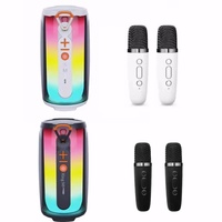 Système audio sans fil 5.0 tout-en-un pour karaoké, portable, extérieur, domestique, de bureau, avec écran intégral, lumière d'ambiance et caisson de basses