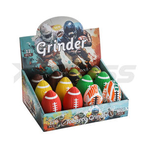 卸売 カラフル ラグビー型 カスタム プラスチック 亜鉛合金 タバコ スパイス パーソナライズ ハーブグラインダー 喫煙用品店向け - Product Image 2