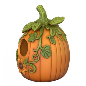 Nichoir en résine de citrouille personnalisé en gros pour la décoration de jardin, abri unique pour oiseaux de saison pour les collections d'automne - Product Image 3