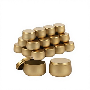 Juego de Recipientes de Hierro Dorado para Velas, Hechos a Mano, Resistentes al Calor, Duraderos, Portátiles, para Decoración del Hogar, Almacenamiento, para Navidad y Pascua - Product Image 1