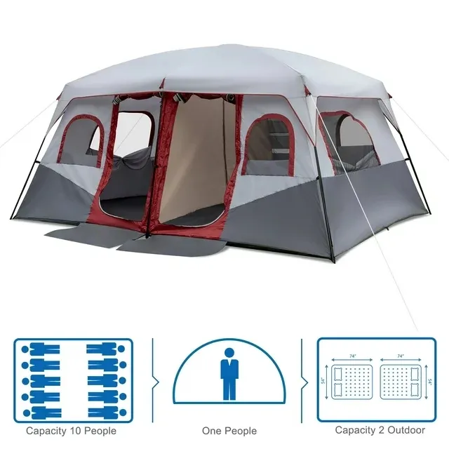 Manufacture 8 10 12 Persons Instant Set Up Waterproof Big Family Large Cabin Outdoor For Camping tent sale