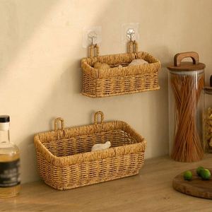 Hanging Wall Basket 8 Inches Wide Woven Outside <strong>Planter</strong> Pot <strong>Hangers</strong> Garden Rattan <strong>Fence</strong> for Seedlings Pots Onion Fabric Hangings - Product Image 3