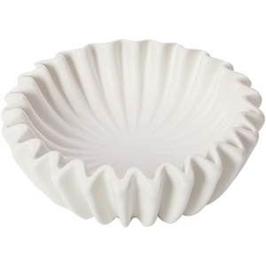 Grande assiette à salade blanche évasée à volants en porcelaine, élégante pièce maîtresse avec finition polie, disponible en <span class=keywords><strong>3</strong></span> tailles différentes - Product Image 5