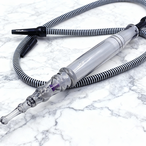 Embouchure de chicha en plastique argentée et noire à rayures, pour narguilé, accessoires de fumage pour bar et fête - Product Image 2