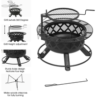 Fabricant Fournisseur Table à manger ronde portable Style cheminée en bois Conception de conduit de jardin Barbecue Grill Fire Pit