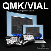 Clavier mécanique sans fil OEM ODM 40 touches en velours, ergonomique, à touches remplaçables à chaud, avec disposition colonne colonne programmable