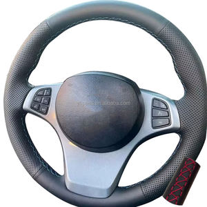 Accessoires d'intérieur de voiture DIY Housse de <span class=keywords><strong>volant</strong></span> en cuir microfibre pour Toyota Avalon Camry Corolla 2018-2022 <span class=keywords><strong>RAV4</strong></span> - Product Image 2