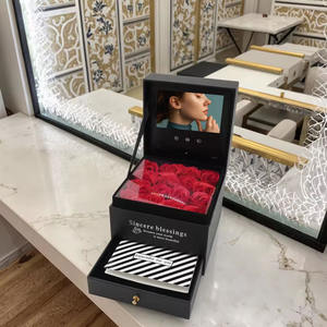 Luxe 4.3 Inch Lcd-Scherm Stijve Doos Ring Sieraden Rose Bloem Verpakking Custom Video Geschenkdoos Met Lade - Product Image 3
