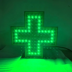 ป้ายไฟ LED รูปกากบาทสีเขียวสำหรับร้านขายยา ขนาด 34x34 ซม. ควบคุมด้วยรีโมท ใช้งานกลางแจ้ง ไฟกระพริบด้านเดียว - Product Image 3