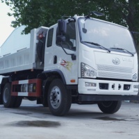 Camion benne basculante FAW Tiger VH 4x2, 180 CV, 6 roues, conduite à gauche, simple cabine, toit plat, blanc, pour matériaux de construction