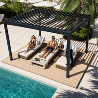 Pergola en aluminium à lames orientables 4x4m, imperméable, pour jardin et terrasse, abri de jardin, fournisseur en gros direct d'usine Chine