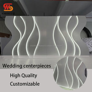 Suave personalizado boda acrílico telón de fondo de lujo oro plata Led acrílico elegante boda telón de fondo - Product Image 3