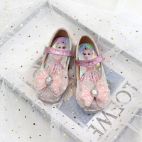 Vente en gros de nouvelles chaussures mignonnes de haute qualité pour filles de 12 ans baskets plates de princesse en or rose avec nœud de dessin animé produits populaires aux États-Unis