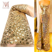 Tissu en tulle brodé de sequins scintillants de style ethnique pour robe de soirée femme
