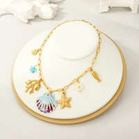 Collier en corde turquoise avec pendentif soleil en forme de cœur, en acier inoxydable plaqué or 18 carats, résistant à la décoloration, bijou à thème marin