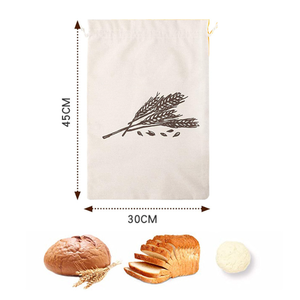 Sac à voile en coton biologique de luxe personnalisable et réutilisable avec cordon de serrage pour ranger le <span class=keywords><strong>pain</strong></span> et <span class=keywords><strong>les</strong></span> boules de farine - Product Image 5