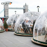 Telescelina — tente dôme d'extérieur étanche, transparente, en plastique, résistante à l'eau, pour jardin, facile à assembler