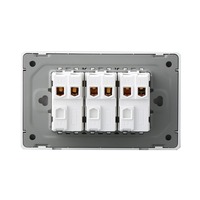 Interrupteur mural électrique 118 US Standard, panneau PC blanc, 2 ou 3 modules, 1 ou 2 voies, 10A 250V, unipolaire/bipolaire