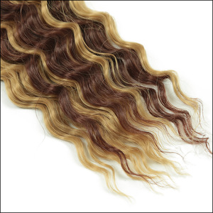 Rambut kepang sintetis, gelombang dalam untuk kepang Boho serat suhu tinggi 30 inci ekstensi rambut kepang Crochet keriting Bohemian 30 inci - Product Image 4