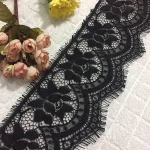 Wholesale Nylon/Spandex Elastic Underwear black Lace Trim