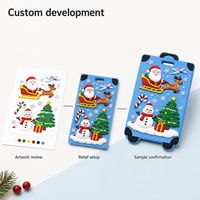 Etiqueta de Equipaje de PVC Suave 2D 3D Navideña al por Mayor, Etiqueta de Viaje de Goma con Logotipo Personalizado en Relieve, OEM ODM para Promoción de Marca B2B