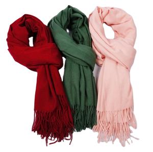 Nuova Sciarpa Pashmina in Morbida Lana Cashmere e Viscosa 2022 con Nappe, Design Semplice, 68x200cm, 21 Varianti di Colore per Donna Inverno - Product Image 3