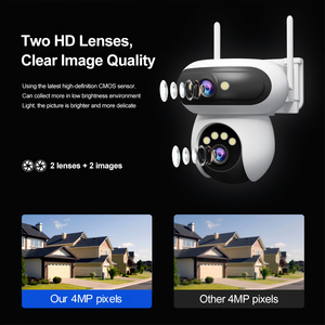กล้อง IP เลนส์คู่สี 8MP รองรับ 2.4G <span class=keywords><strong>5G</strong></span> ดูอัลแบนด์ กล้องเน็ตเวิร์คกันน้ำ สำหรับบ้านอัจฉริยะและสำนักงาน - Product Image 2