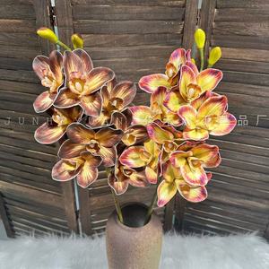 Fleurs d'orchidées Cymbidium artificielles Junheyuan, arrangement de fleurs en soie à 8 têtes pour la décoration de la maison et des mariages - Product Image 3