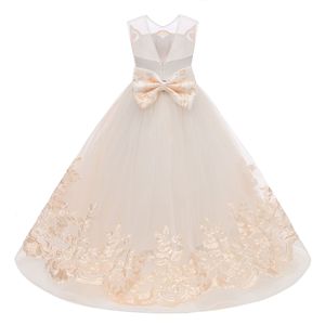 Robe de demoiselle d'honneur en dentelle à traîne pour anniversaire, robe de mariée pour fille, robe de princesse pour fille - Grande Vente - Product Image 5
