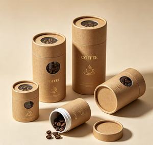Wholesale Eco‑Friendly Kraft Coffee Paper Canister Custom Logo Cylindrical Tube for Ground Coffee Storage - Product Image 6
