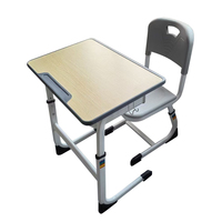 Ensemble de bureau et de chaise pour étudiants adultes personnalisés et fixes, bureau et chaise en métal pour une seule personne