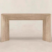 Wabi-sabi Table console rectangulaire de luxe en travertin beige Table d'entrée moderne simple pour meubles de maison et bureau à domicile