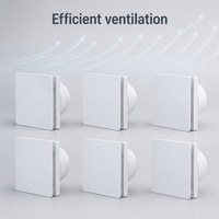 Ventilateur d'extraction de plafond en plastique étanche de 4 pouces, alimenté par courant alternatif, silencieux, pour salle de bain, avec volet anti-refoulement