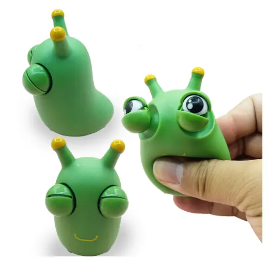 참신함 재미있는 감압 녹색 야채 버그 웜 터지는 큰 눈 양배추 애벌레 짜기 아이들을위한 피젯 장난감
