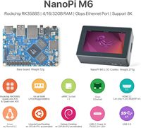 Aismartlink NanoPi M6 - Hôte Android embarqué, RK3588S, jusqu'à 32 Go de RAM, écran LCD intégré prenant en charge la résolution 8K