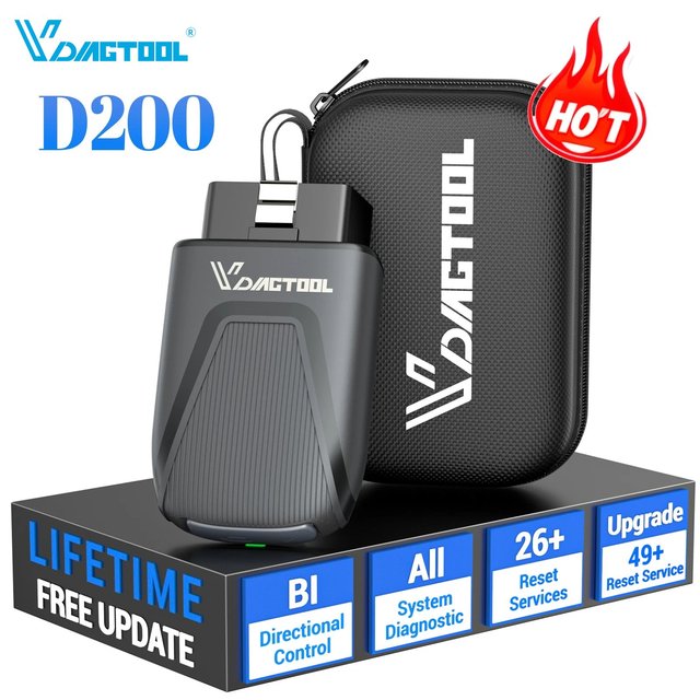 USA Stock Car Ecu Testing Machine VDIAGTOOL D200 Wireless Car Diagnostic Scanner Can Fd Doip Obd2 Scanner with Fca