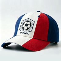 Casquette de supporter de football classique tricolore brodée rouge, blanc, bleu pour le tournoi de football 2026 – Vente en gros