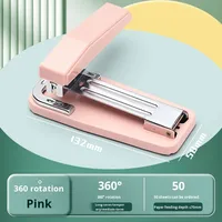 Agrafeuse manuelle rotative personnalisable en plastique pour étudiants, agrafeuse multifonctionnelle pour la maison et le bureau, capacité de 50 pages, 40 agrafes