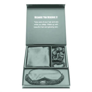 Bộ vỏ gối và mặt nạ ngủ bằng lụa tơ tằm 100% tùy chỉnh, thêu tay hữu cơ, kèm hộp - Product Image 1